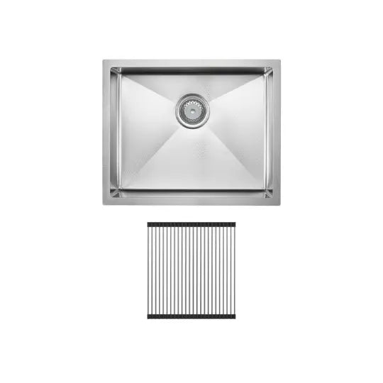 Hana Anti-Scratch 40L Single Kitchen Sink Kit, Stainless Steel Fienza