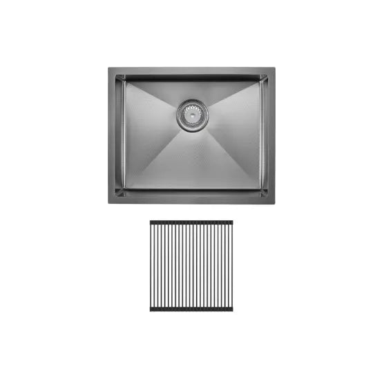 Hana Anti-Scratch 40L Single Kitchen Sink Kit, PVD Gun Metal Fienza