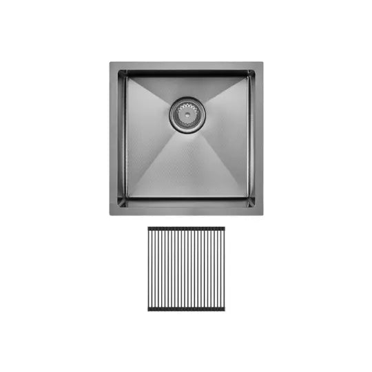 Hana Anti-Scratch 32L Single Kitchen Sink Kit, PVD Gun Metal Fienza