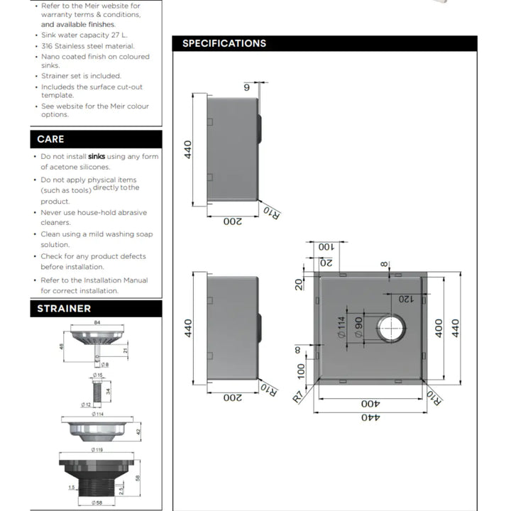 Outdoor 316 Stainless Steel Sink Meir