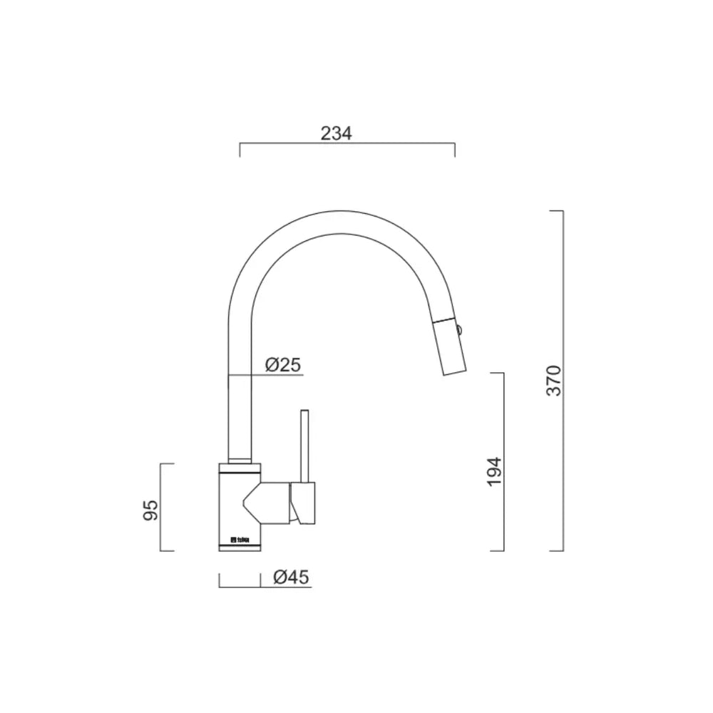 316 GOOSE NECK PULL OUT DUAL SPRAY FUNCTION KITCHEN MIXER Abey