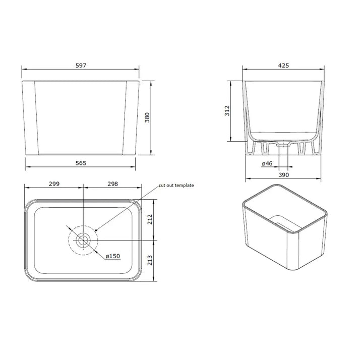 Tribo 60 X 42 Fine Fireclay Sink Turner Hastings