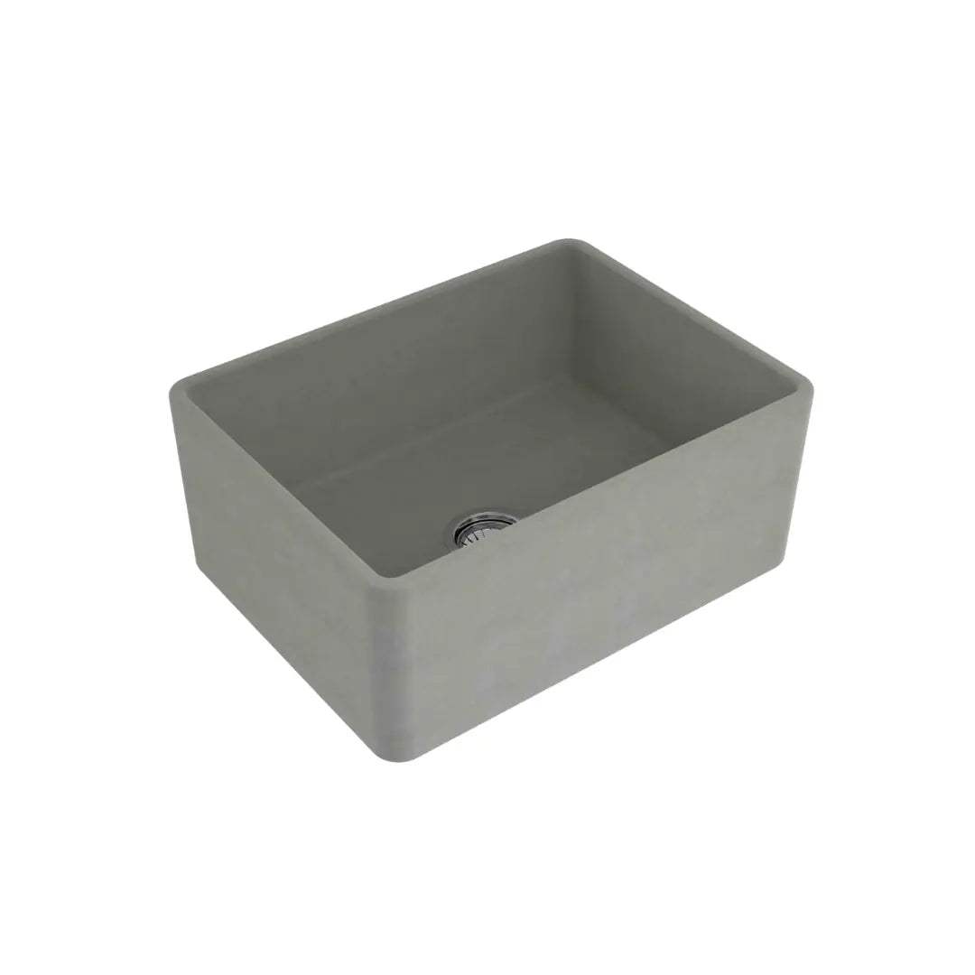 Novi 60 x 46 Fine Fireclay Concrete Look Butler Sink Overflow Optional Turner Hastings