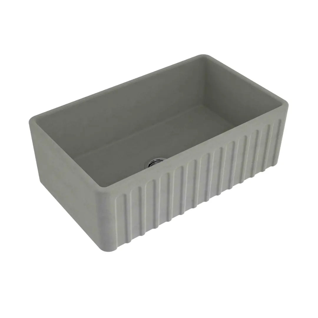 Novi 75 x 46 Fine Fireclay Concrete Look Butler Sink overflow optional Turner Hastings