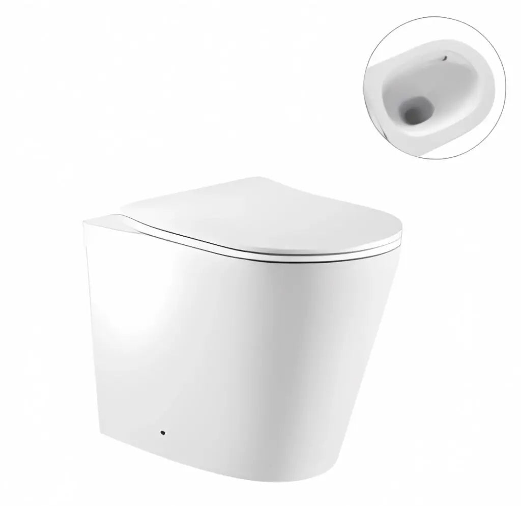 Zero Extra High Rimless Whirlpool Flush Floor Pan & Seat Zumi Bathware