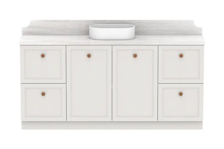 Mabel Ensuite (390mm depth) Door &amp; Drawer Vanity with stone top - wall hung or freestanding ADP
