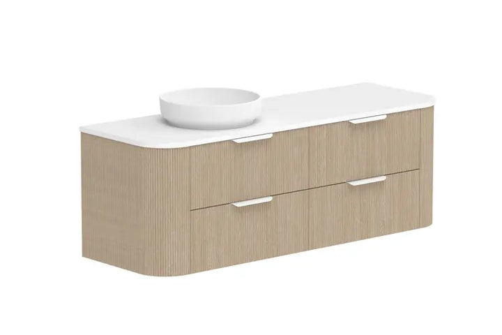 Thirroul Twin All-Drawer wall hung Vanity with stone top ADP