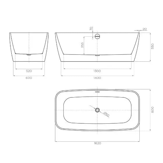 Eneo 1600 Acrylic Freestanding Lucite acrylic Bath Streamline Products