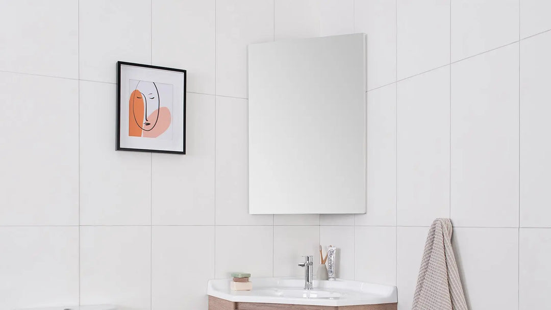 Glacier Corner Mirrored Shaving Cabinet - Various finishes ADP