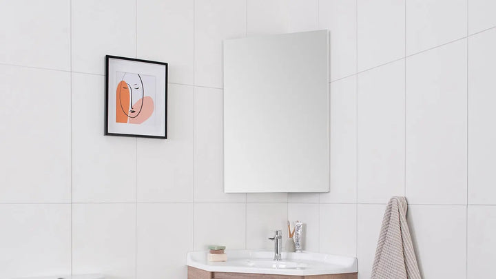 Glacier Corner Mirrored Shaving Cabinet - Various finishes ADP