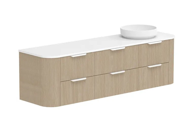 Thirroul Twin All-Drawer wall hung Vanity with stone top ADP