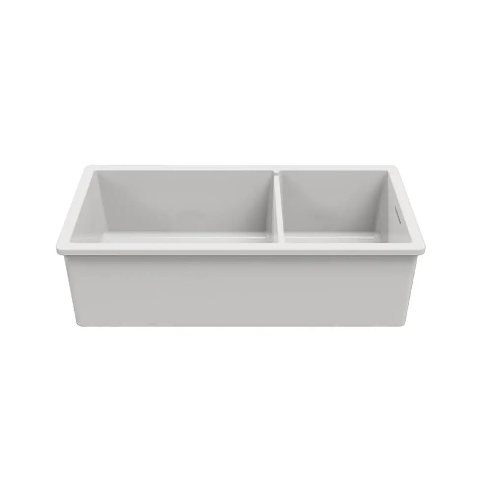 Cuisine 93 x 48 One and a Half Bowl Inset / Undermount Fine Fireclay Gloss White Sink Turner Hastings