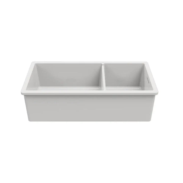 Cuisine 93 x 48 One and a Half Bowl Inset / Undermount Fine Fireclay Gloss White Sink Turner Hastings