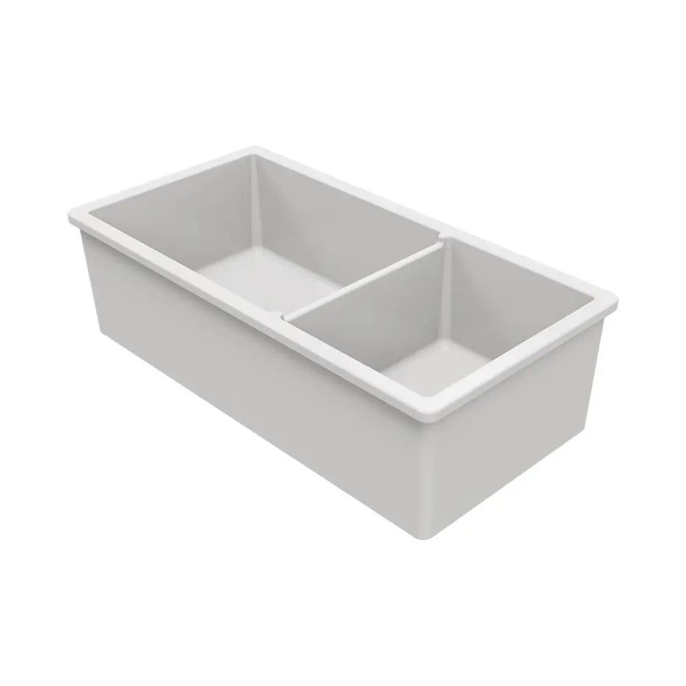 Cuisine 93 x 48 One and a Half Bowl Inset / Undermount Fine Fireclay Gloss White Sink Turner Hastings