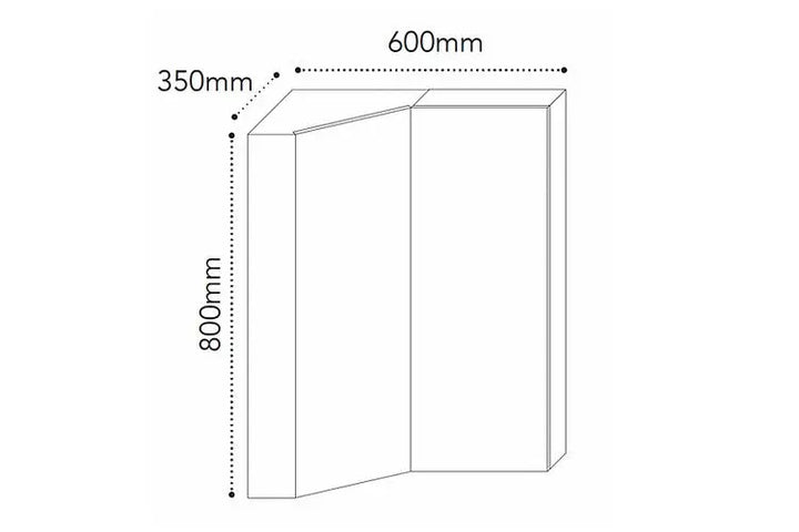 Glacier Offset Corner Mirrored Shaving Cabinet - Various finishes ADP
