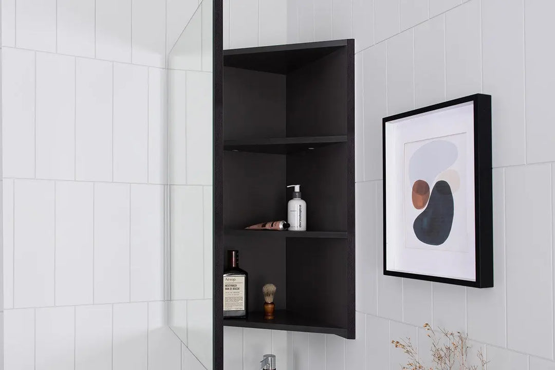 Glacier Corner Mirrored Shaving Cabinet - Various finishes ADP