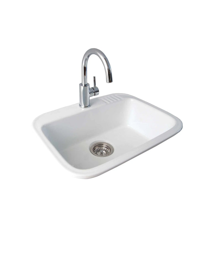 Eva 600 fireclay ceramic laundry sink 23 litre seima