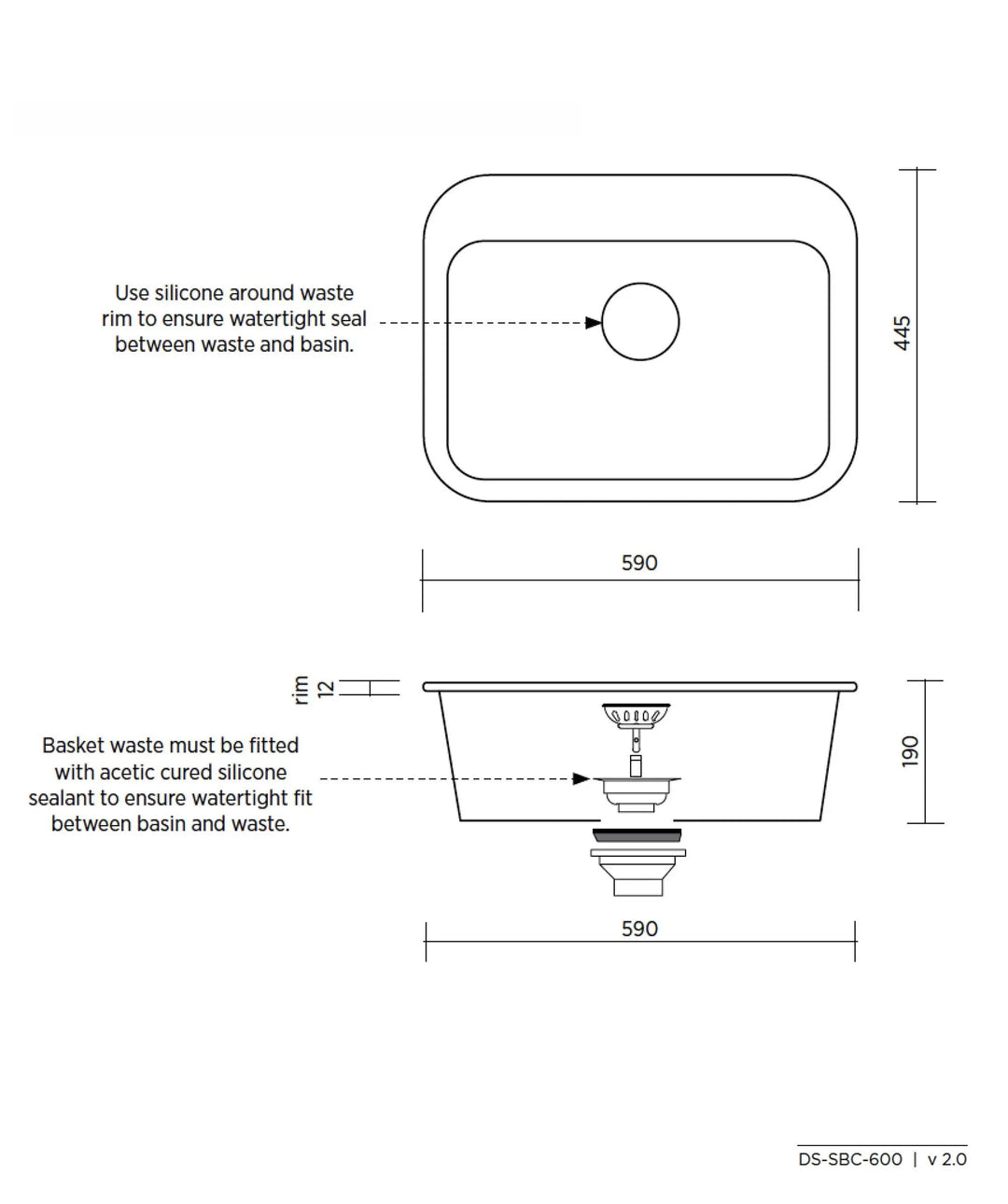 Eva 600 fireclay ceramic laundry sink 23 litre seima