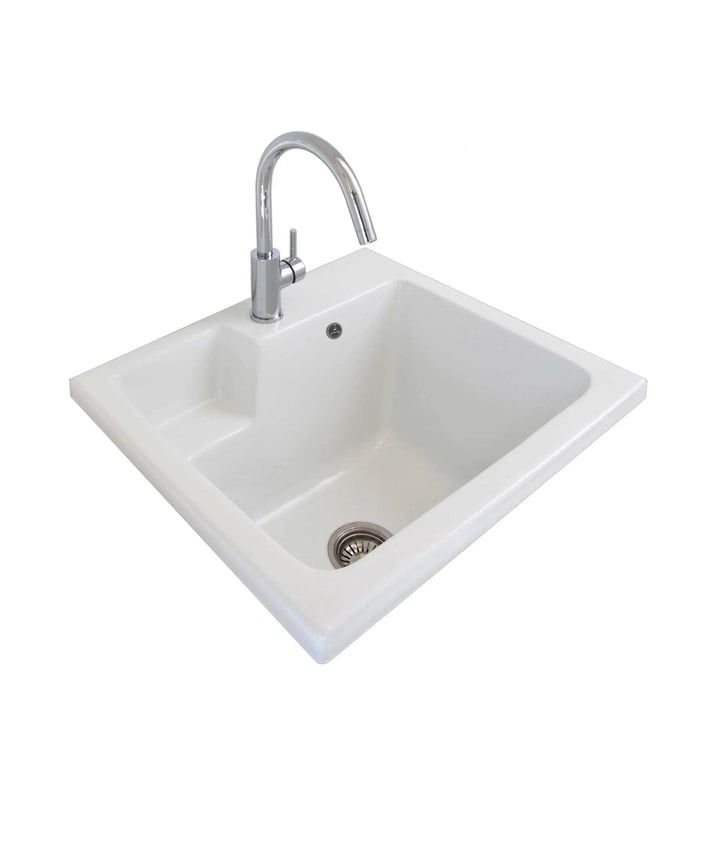 Eva 620 fireclay ceramic laundry sink 45 litre seima