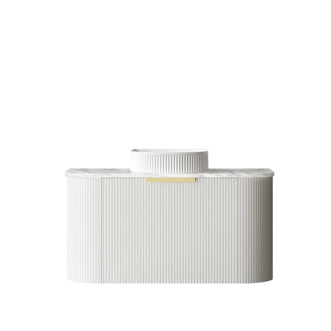 Bondi Fluted Wall Hung Vanity with stone top Otti Australia