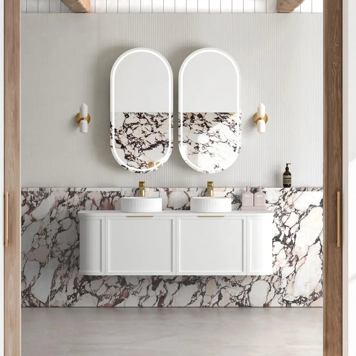 Hampshire Wall Hung Curve Vanity with stone top Otti Australia