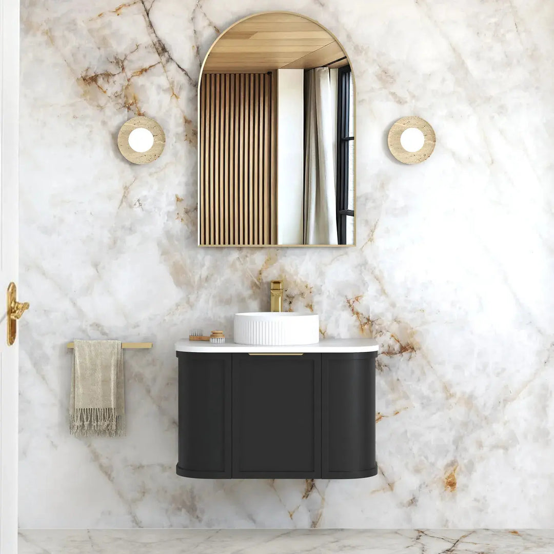 Hampshire Wall Hung Curve Vanity with stone top Otti Australia