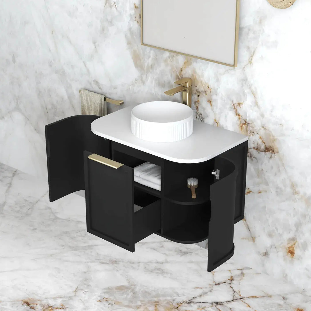 Hampshire Wall Hung Curve Vanity with stone top Otti Australia