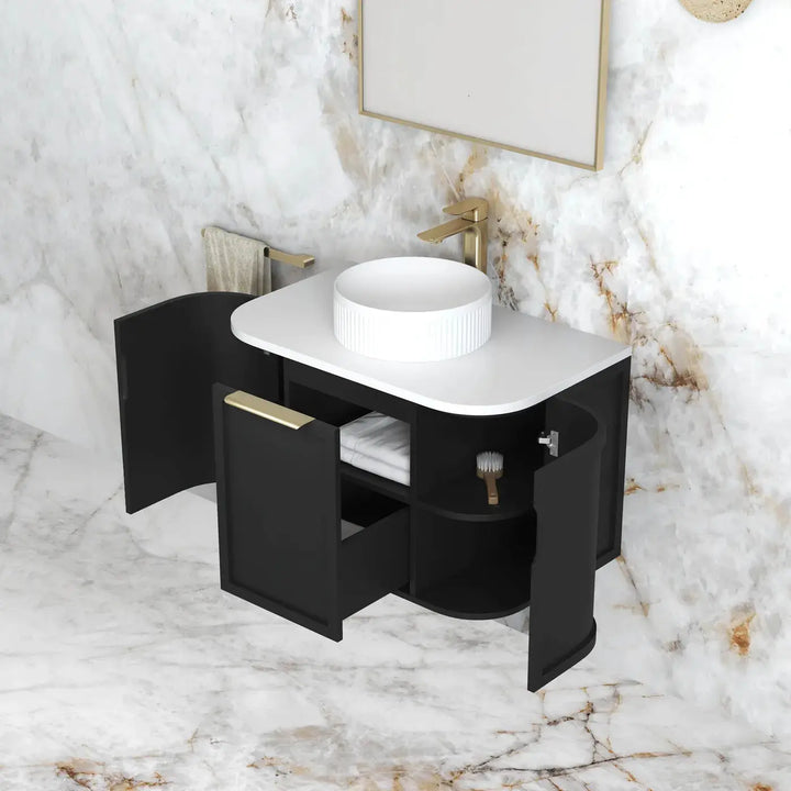 Hampshire Wall Hung Curve Vanity with stone top Otti Australia