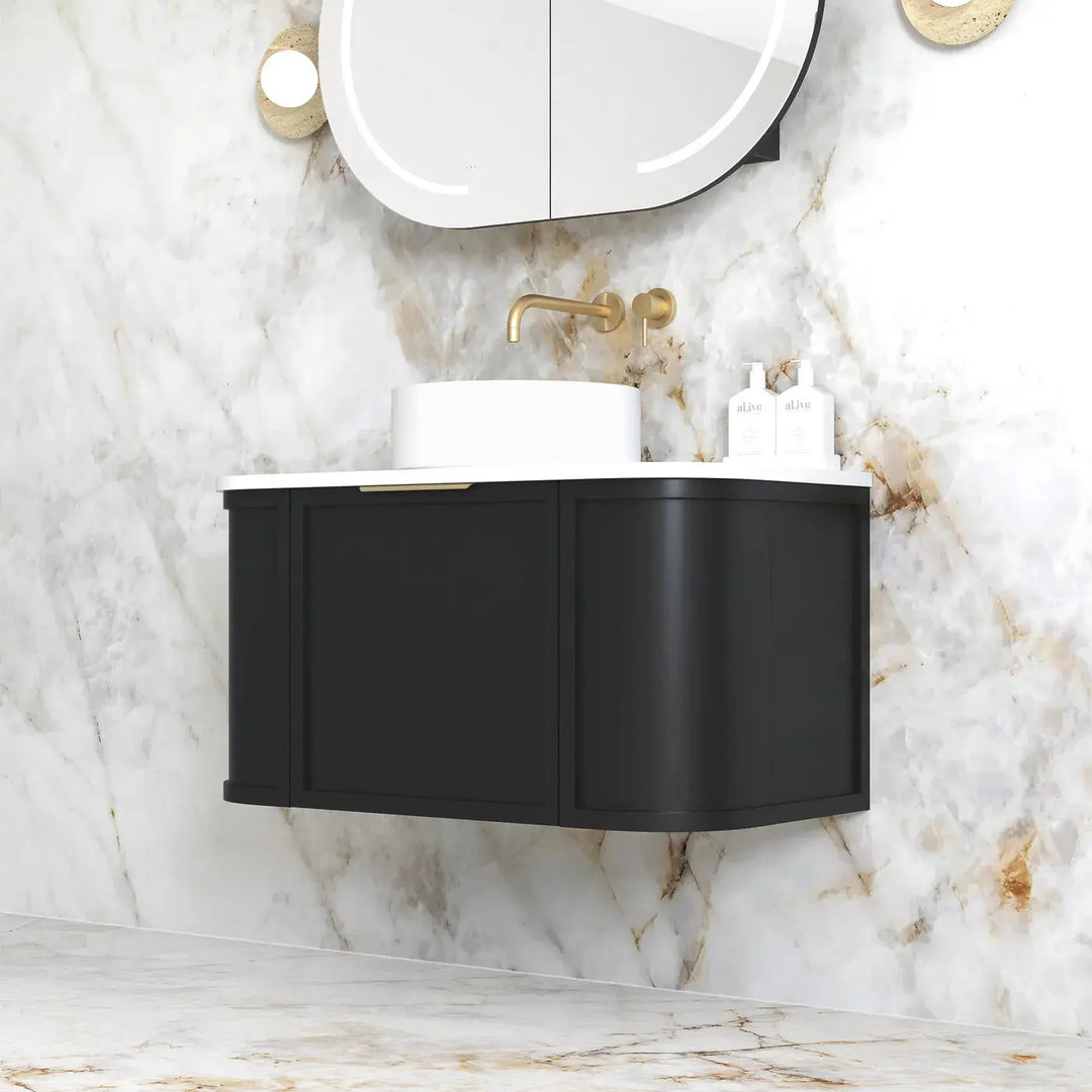 Hampshire Wall Hung Curve Vanity with stone top Otti Australia
