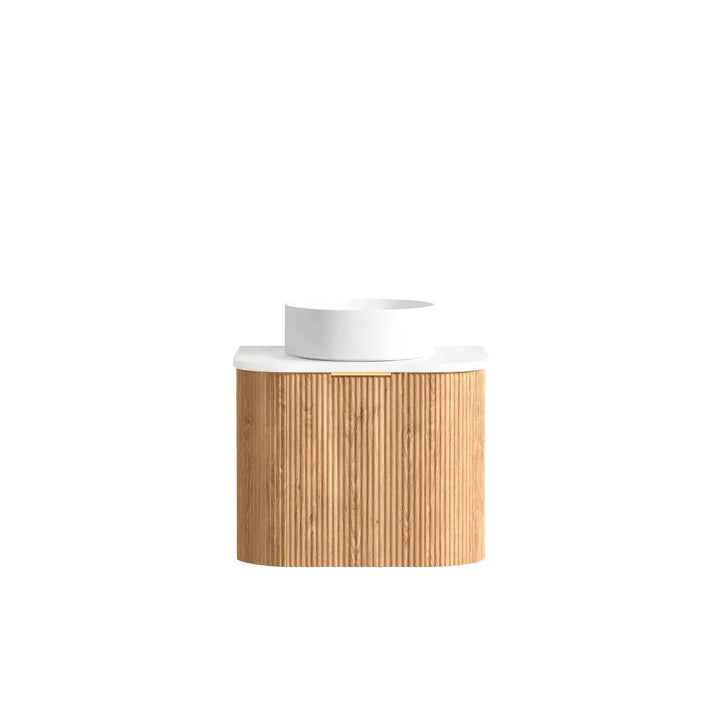 Bondi Fluted Wall Hung Vanity with stone top Otti Australia