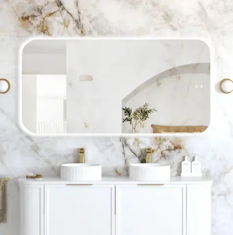 Newport LED soft square shaped mirror Otti Australia