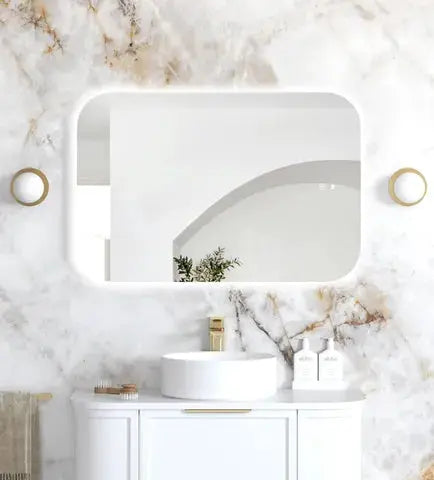 Newport LED soft square shaped mirror Otti Australia