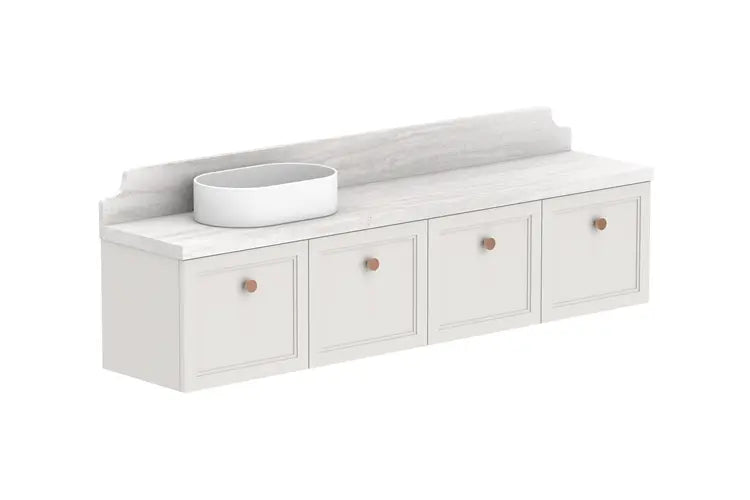 Mabel Ensuite (390mm depth) Door &amp; Drawer Vanity with stone top - wall hung or freestanding ADP