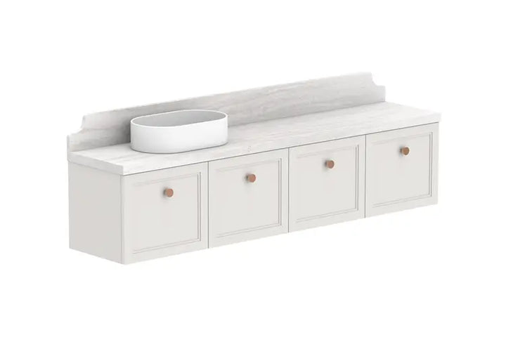 Mabel Ensuite (390mm depth) Door &amp; Drawer Vanity with stone top - wall hung or freestanding ADP