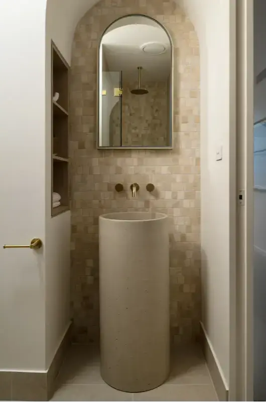 Concrete Polished Full Height Round Pedestal Basin Sticks and Stone Co