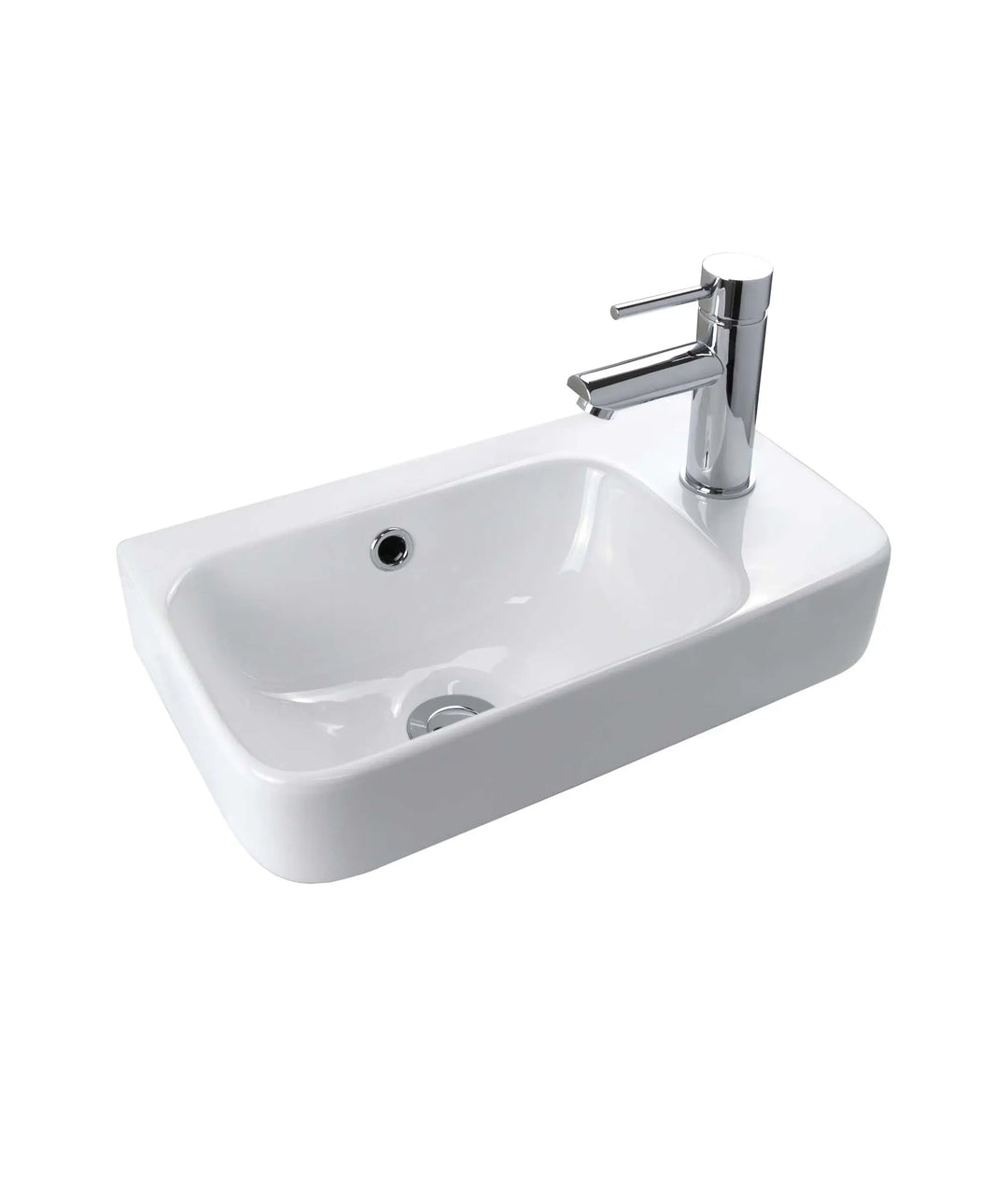 Limni 260 ceramic wall hung basin - White Gloss Seima