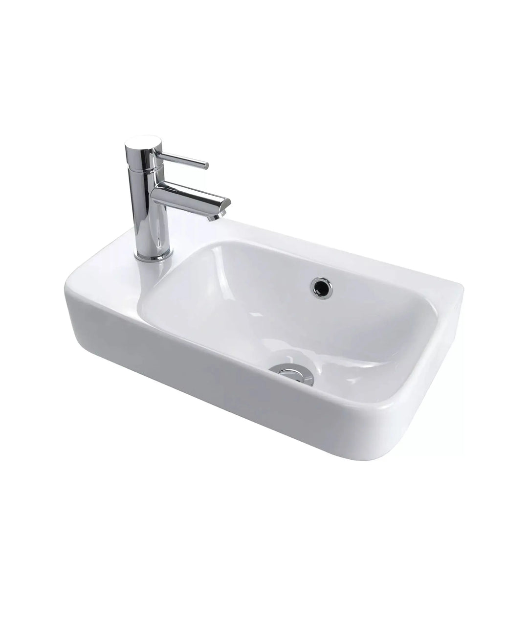 Limni 260 ceramic wall hung basin - White Gloss Seima