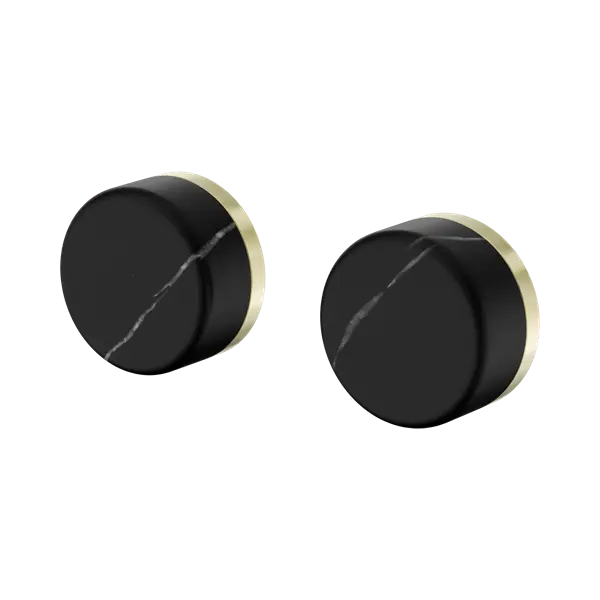 Serenity Wall Top Assembly Brushed Gold Trim Nero tapware
