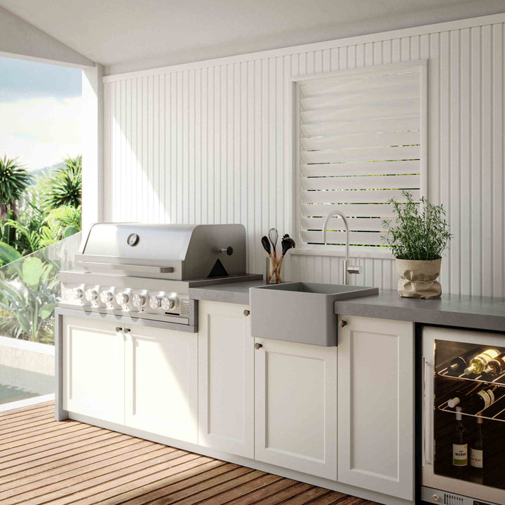 Novi 60 x 46 Fine Fireclay Concrete Look Butler Sink Overflow Optional Turner Hastings