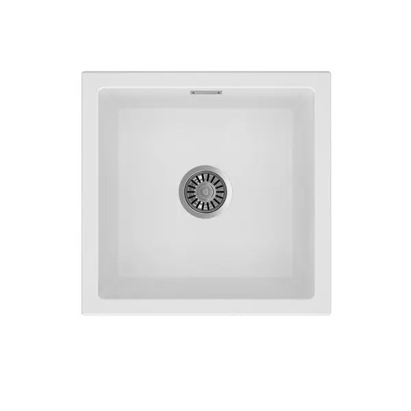 Oros 450 Arqstone sink with Overflow- White Seima