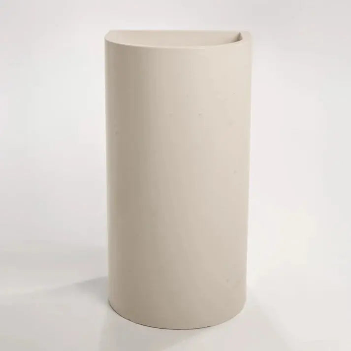 Concrete Polished Full Height Half Moon Pedestal Basin Sticks and Stone Co