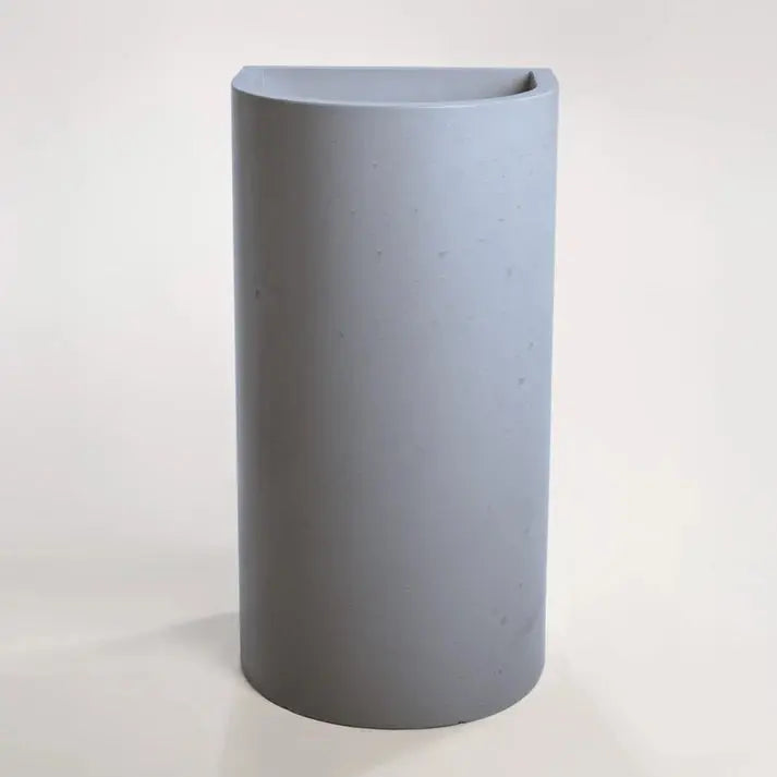 Concrete Polished Full Height Half Moon Pedestal Basin Sticks and Stone Co