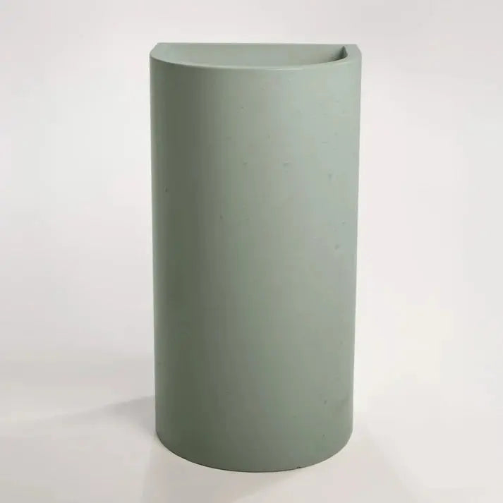 Concrete Polished Full Height Half Moon Pedestal Basin Sticks and Stone Co