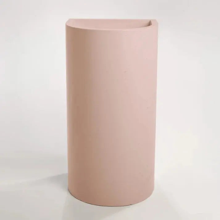 Concrete Polished Full Height Half Moon Pedestal Basin Sticks and Stone Co
