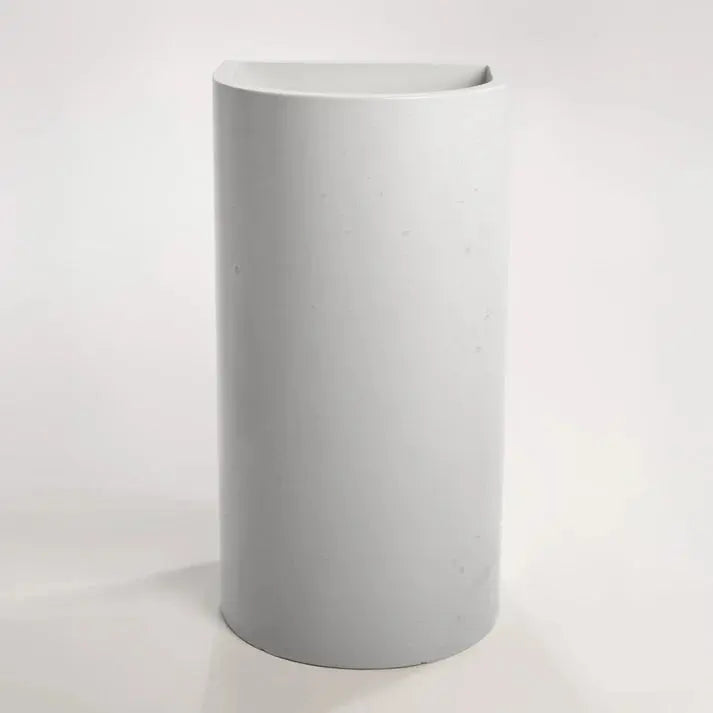Concrete Polished Full Height Half Moon Pedestal Basin Sticks and Stone Co