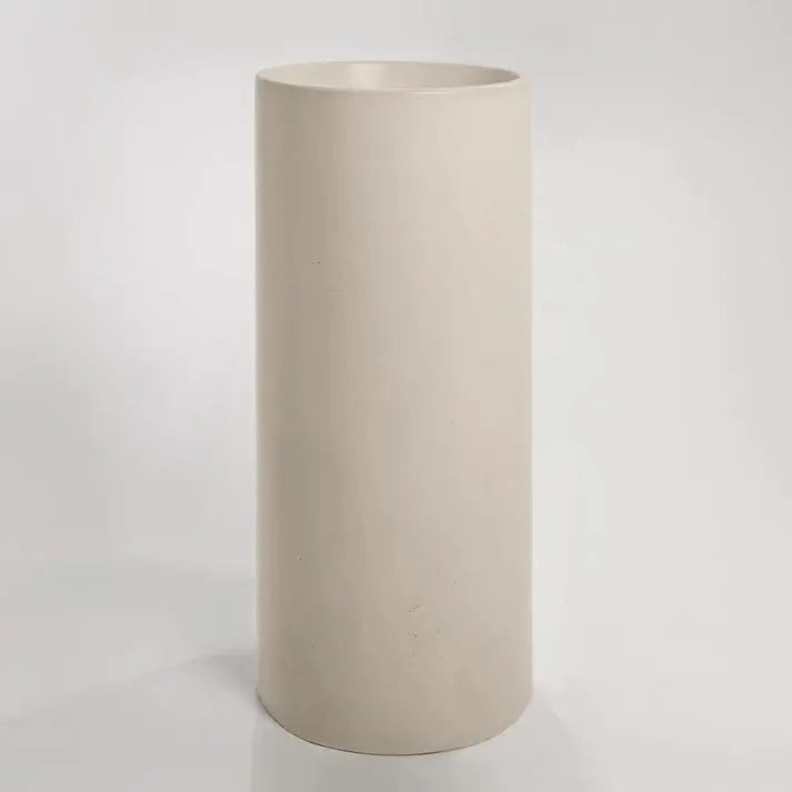 Concrete Polished Full Height Round Pedestal Basin Sticks and Stone Co