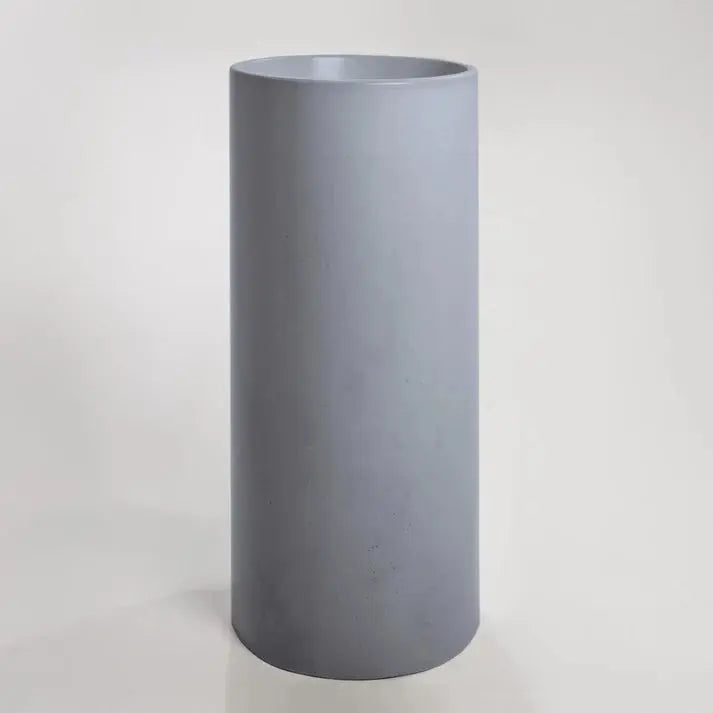 Concrete Polished Full Height Round Pedestal Basin Sticks and Stone Co