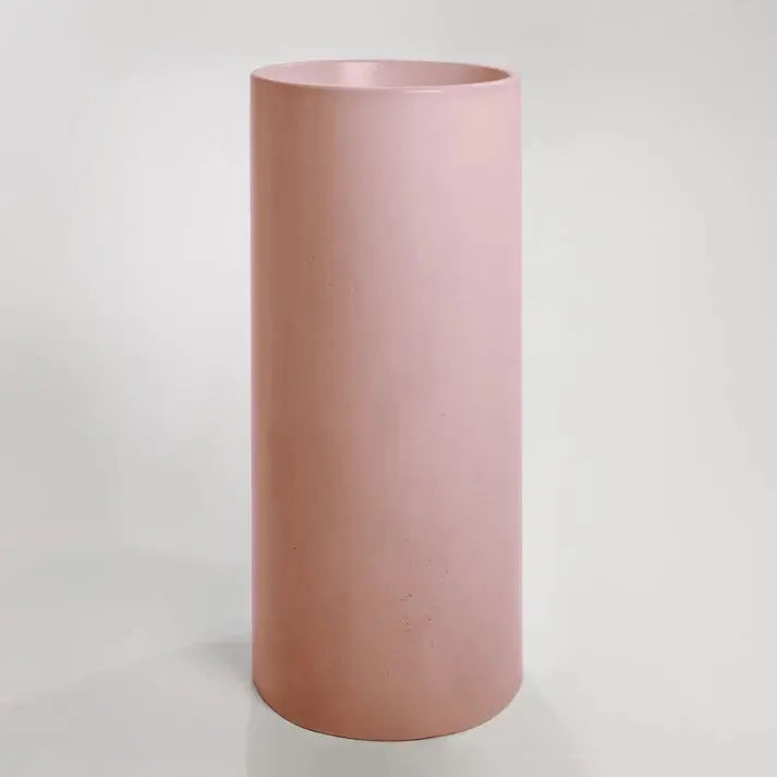 Concrete Polished Full Height Round Pedestal Basin Sticks and Stone Co