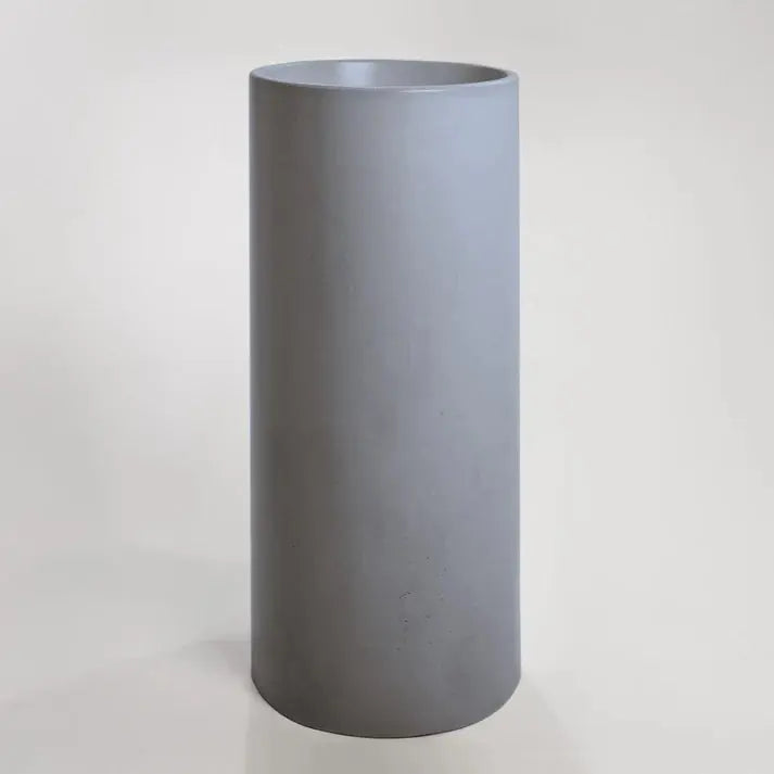Concrete Polished Full Height Round Pedestal Basin Sticks and Stone Co