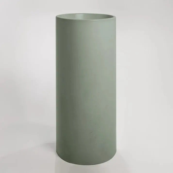 Concrete Polished Full Height Round Pedestal Basin Sticks and Stone Co